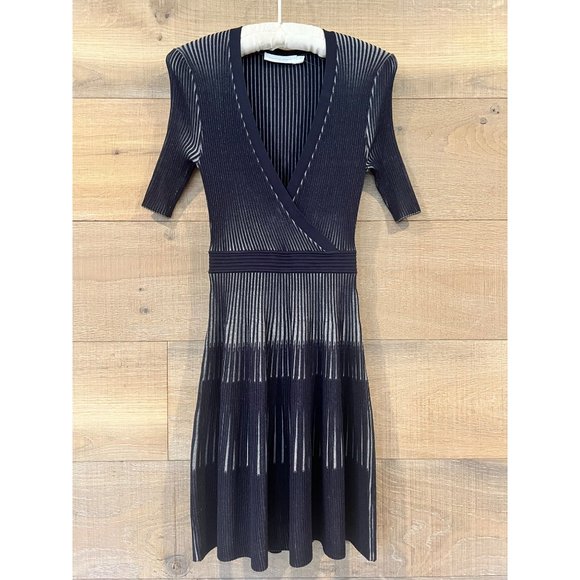 NEW SIMKHAI Nadya Compact Rib Wrap Skater Mini dress size M - Picture 5 of 9